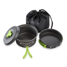 Eco-friendly & Healthy Camping Cookware Pots and Pans Set Backpacking Mess kit for Hiking Picnic Outdoor Lightweight, Nonstick